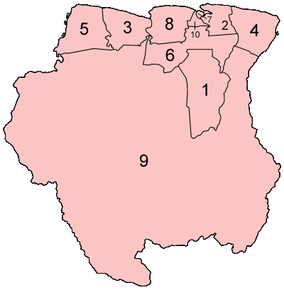 districten van Suriname